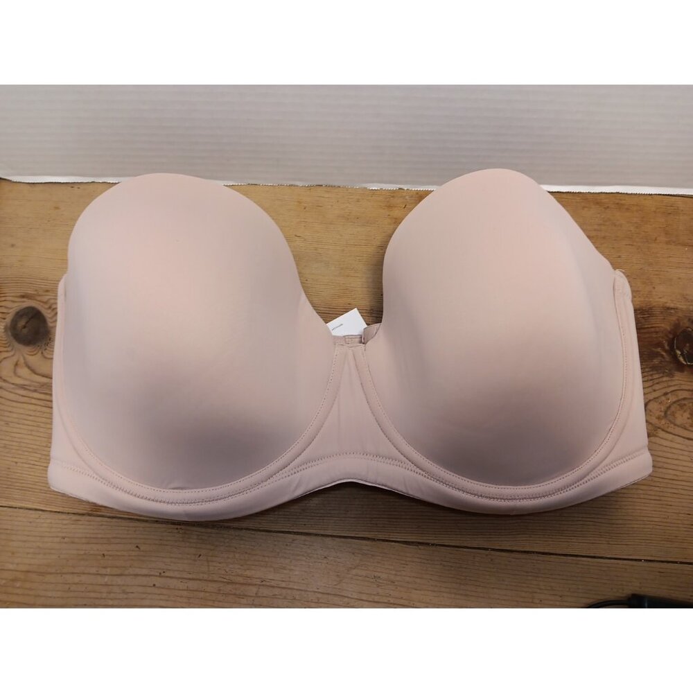 Delimira Womens 42E Strapless Push Up Bra Underwire Contour Multiway Rose NWT